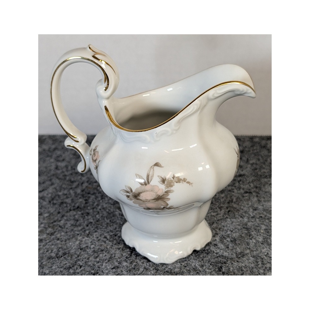 Johann Haviland Bavaria Germany Floral Creamer Pitcher Gold Trim 10oz EUC